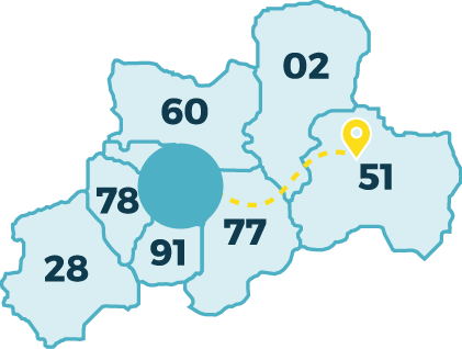 Nos zones de livraison en IDF et départements voisins